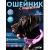 Ошейник с подсветкой для собаки, размер M, розовый, фото 