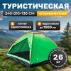 Палатка Sundays Simple 4 ZC-TT004-4 (зеленый/оранжевый), фото 
