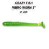 Мягкая приманка CRAZY FISH Vibro worm 3" 11-75-21-6, фото 