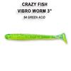 Мягкая приманка CRAZY FISH Vibro worm 3" 11-75-54-6, фото 