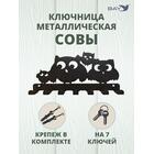 Ключница настенная в прихожую металлическая "Совы", фото 
