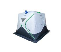 Палатка зимняя Bison Prime Куб (2.40х2.40х2.10м) бело-зелёная, фото 