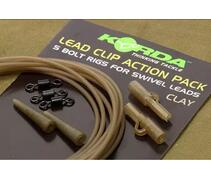 Набор безопасная клипса KORDA Lead Clip Action Pack Clay, Цвет: Clay, фото 