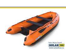 Лодка надувная моторная solar-380 JET тоннель (оранжевый), фото 