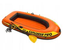58358 Надувная лодка Intex Explorer Pro 300, 3 местная, 244 х 117 х 36 см, вёсла, ручной насос, до 200 кг, фото 