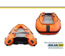 Лодка надувная моторная solar-420 Стрела JET тоннель (Оранжевый ), фото 