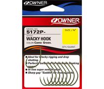 Крючок OWNER Wacky Hook green №4 9шт, Размер: №4, Количество: 9, фото 