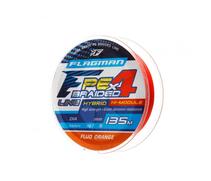 Шнур FLAGMAN PE Hybrid F4 135m FluoOrange 0.14mm. 7.7кг/17lb, Цвет: FluoOrange, Диаметр лески: 0.14 мм, Размотка: 135 м, фото 