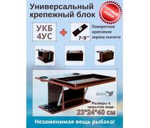 Готовый набор:Столик для лодки ПВХ + Крепление эхолота 7-9".Универсальный крепежный блок с отверстиями под 4 удилища+столик/дверца (УКБ 4УС), фото 