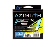 Шнур F-FISHING Azimuth PE X4 150м Fluo Yellow 0,08мм 3,6кг/8lb, Разрывная нагрузка: 3,6 кг, Расцветка: Fluo Yellow, Диаметр лески: 0,08 мм, Размотка: 150 м, фото 