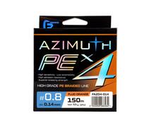 Шнур F-FISHING Azimuth PE X4 150м Orange 0,14мм 7,7кг/17lb, Разрывная нагрузка: 7,7 кг, Расцветка: Orange, Диаметр лески: 0,14 мм, Размотка: 150 м, фото 