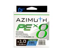 Шнур F-FISHING Azimuth PE X8 150м Dark Green 0,16мм 7,3кг/16lb, Разрывная нагрузка: 7,3 кг, Расцветка: Dark Green, Диаметр лески: 0,16 мм, Размотка: 150 м, фото 