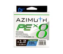 Шнур F-FISHING Azimuth PE X8 150м Dark Green 0,18мм 8,2кг/18lb, Разрывная нагрузка: 8,2 кг, Расцветка: Dark Green, Диаметр лески: 0,18 мм, Размотка: 150 м, фото 