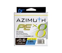 Шнур F-FISHING Azimuth PE X8 150м Fluo Yellow 0,12мм 4,5кг/10lb, Разрывная нагрузка: 4,5 кг, Расцветка: Fluo Yellow, Диаметр лески: 0,12 мм, Размотка: 150 м, фото 