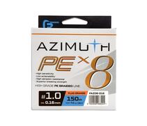 Шнур F-FISHING Azimuth PE X8 150м Orange 0,16мм 7,3кг/16lb, Разрывная нагрузка: 7,3 кг, Расцветка: Orange, Диаметр лески: 0,16 мм, Размотка: 150 м, фото 