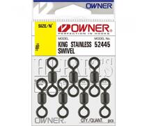 Вертлюг OWNER  King Stainless Swivel black №4 11шт, Размер: 4, фото 