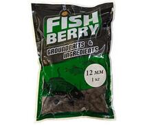 FishBerry Пеллетс карповый (лосось, цв. -темный) 12мм - 1 кг, Вкус: лосось, Вид рыбы: Карп, Диаметр (мм): 12, фото 