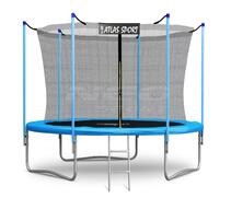 Батут Atlas Sport 252 см (8ft) с внутренней сеткой и лестницей BLUE, фото 