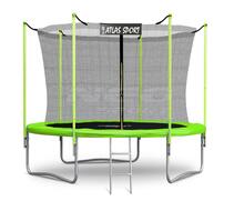 Батут Atlas Sport 312 см (10ft) с внутренней сеткой и лестницей GREEN, Цвет: зеленый, Диаметр батута: 312 см (10 ft), фото 