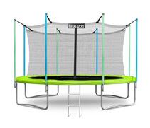 Батут Atlas Sport 374 см (12ft) с внутренней сеткой и лестницей GREEN, Цвет: зеленый, Диаметр батута: 374 см (12 ft), фото 