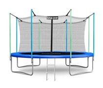 Батут Atlas Sport 374 см (12ft) с внутренней сеткой и лестницей BLUE, Цвет: синий, Диаметр батута: 374 см (12 ft), фото 