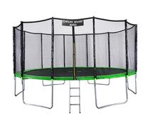 Батут Atlas Sport 490 см (16ft) BASIC с лестницей GREEN, Цвет: зеленый, Диаметр батута: 490 см (16 ft), фото 