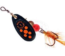 Блесна Mepps Black Fury MOUCH 1 Orange N черный 3,5g    (C38), Цвет: Черная/Красная, Вес блесны (г): 3,5, фото 