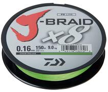 Леска плетеная DAIWA "J-Braid X8" 0,16 мм 150 м (флуор.-желтая), фото 
