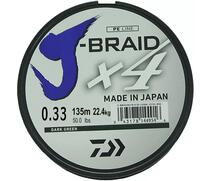 Леска плетеная DAIWA "J-Braid X4" 0,33мм 135 (зеленая), фото 