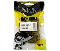 Lion baits Пеллетс насадочный "Наживка" с резинкой "Ананас" 8 мм 50гр, фото 