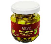 Lion baits Кукуруза натуральная в стеклянной банке "Чеснок" 110мл, фото 