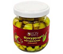 Lion baits Кукуруза натуральная в стеклянной банке "Специи" 110мл, фото 