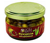 Lion baits Кукуруза натуральная в стеклянной банке "Чеснок" 120мл, фото 