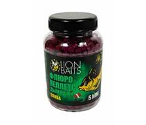 Lion Baits Пеллетс флюро дымящий "Слива" 6мм - 300гр (банка), Вкус для группировки: Слива, Диаметр (мм): 6 мм, фото 