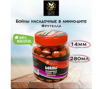 Lion Baits Бойлы насадочные в амино-дипе "Фрутелла" 14мм 280мл, фото 