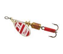 Блесна Mepps Aglia Blanc Rouge 2 AG HT+R бел/кр.полосы 4,5g    (D20), фото 
