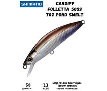 Воблер SHIMANO Cardiff Folletta 50SS 50mm 3,3g T02 Pond Smelt, Цвет: T02 Pond Smelt, Вес гр: 3,3, Длина, мм: 50 мм, фото 