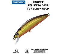 Воблер SHIMANO Cardiff Folletta 50SS 50mm 3,3g T07 Black Gold, Цвет: T07 Black Gold, Вес гр: 3,3, Длина, мм: 50 мм, фото 
