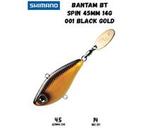 Воблер SHIMANO Bantam BT Spin 45mm 14g 001 Black Gold, фото 