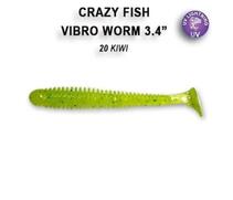 Мягкая приманка CRAZY FISH Vibro worm 3.4" 12-85-20-6, фото 