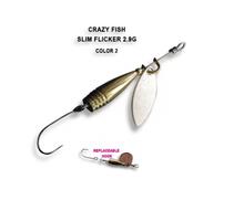 Блесна вращающаяся Crazy Fish Spinner SLIM FLICKER-2,9g #2, фото 