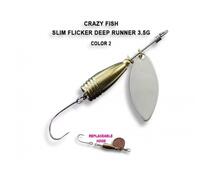 Блесна вращающаяся Crazy Fish Spinner SLIM FLICKER DR-3,5g #2, фото 