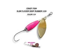 Блесна вращающаяся Crazy Fish Spinner SLIM FLICKER DR-3,5g #5, фото 