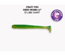 Мягкая приманка CRAZY FISH Vibro worm 3.4" 13-85-7d-6, фото 