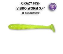 Мягкая приманка CRAZY FISH Vibro worm 3.4" 12-85-6-6, фото 