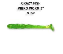 Мягкая приманка CRAZY FISH Vibro worm 3" 11-75-21-6, фото 