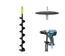 Шнек под шуруповерт с адаптером и защитным диском  Mora Ice Nova Black Cordless 130mm/5", фото 