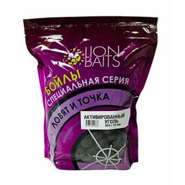 LION BAITS Бойлы 20мм "Активированный уголь" 900гр (кальмар + смесь специй), Цвет: черный, Диаметр (мм): 20, фото 