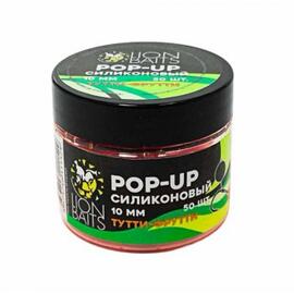 Lion Baits Бойлы плавающие Pop-Up Силиконовый "Тутти-Фрутти" 8мм (90шт), Цвет: оранжевый, Вкус: Тутти-фрутти, Диаметр (мм): 8, фото 