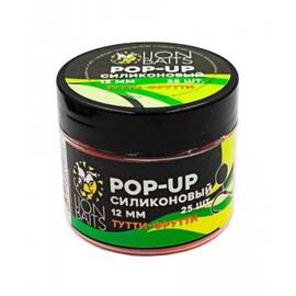 Lion Baits Бойлы плавающие Pop-Up Силиконовый "Тутти-Фрутти" 12мм (25шт), Цвет: оранжевый, Вкус: Тутти-фрутти, Диаметр (мм): 12, фото 
